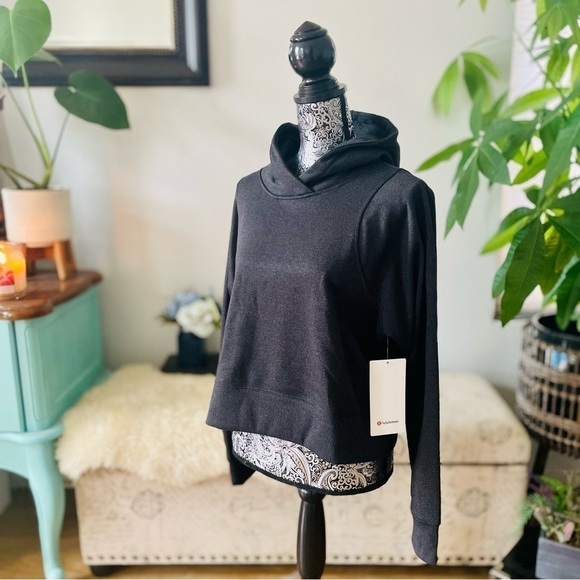 NWT Lululemon Loungeful Cropped Hoodie Sweater in Dark Sparkle, Size 12 - Picture 5 of 12